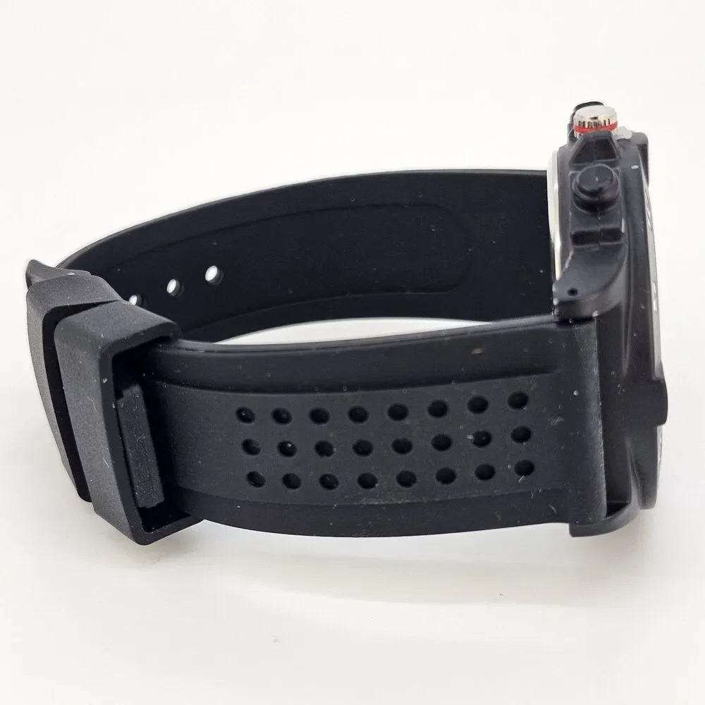 Men's Watch 50MM Black Dial Black Case Black Plastic Bands New Battery‎